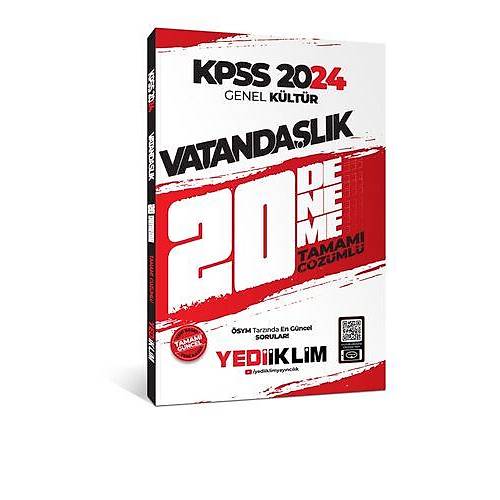 Yediiklim Yaynlar 2024 KPSS Genel Kltr Vatandalk Tamam zml 20 Deneme