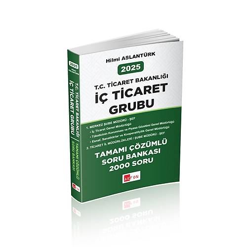 T.C. Ticaret Bakanl��� �� Ticaret Grubu Tamam� ��z�ml� Soru Bankas� Hilmi Aslant�rk Akfon Yay�nlar�