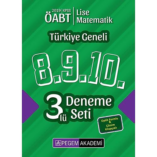 Pegem 2019 ABT Lise Matematik retmenlii Trkiye Geneli 3 Deneme (8.9.10) Pegem Akademi Yaynlar