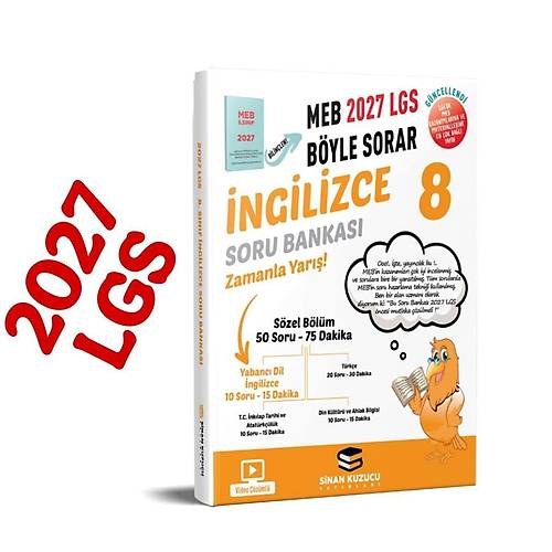 Sinan Kuzucu Yay�nlar� 2027 8. S�n�f LGS �ngilizce Soru Bankas� ��z�ml�