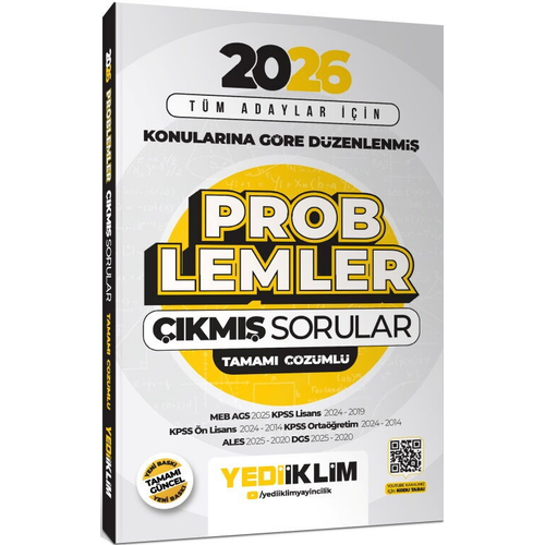 Yediiklim Yay�nlar� 2026 T�m Adaylar ��in Problemler Konular�na G�re D�zenlenmi� Tamam� ��z�ml� ��km�� Sorular