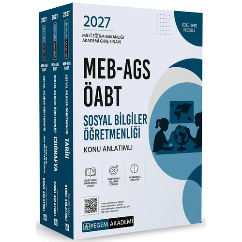 Pegem 2027 �ABT MEB-AGS Sosyal Bilgiler ��retmenli�i Konu Anlat�ml� Mod�ler Set Pegem Akademi Yay�nlar�