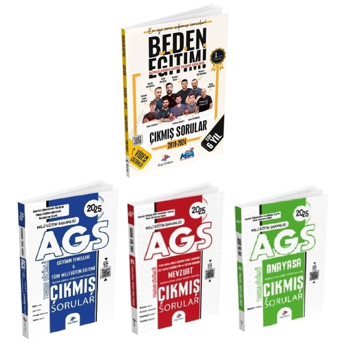 Dizgi Kitap 2025 �ABT Beden E�itimi + AGS E�itimin Temelleri ve T�rk Milli E�itim Sistemi + Mevzuat + Anayasa ��km�� Sorular 4 l� Set - Adem Hakan Dizgi Kitap Yay�nlar�