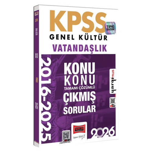 Yarg� Yay�nlar� 2026 KPSS Genel K�lt�r Vatanda�l�k 2016-2026 Konu Konu Tamam� ��z�ml� ��km�� Sorular