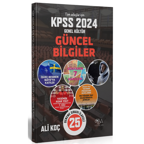 CBA Yaynlar 2024 KPSS Gncel Bilgiler Konu Anlatm (25 Deneme laveli) - Ali Ko
