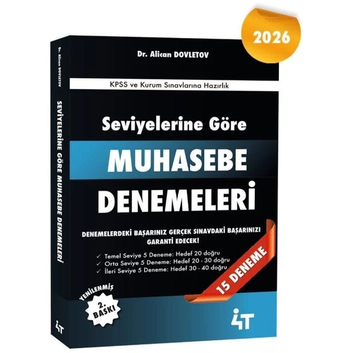 4T Yay�nlar� 2026 KPSS A Grubu Muhasebe Seviyelerine G�re 15 Deneme ��z�ml� - Alican Dovletov 4T Yay�nlar�