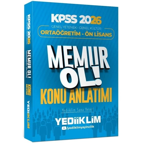 Yediiklim 2026 KPSS Lise Orta��retim �n Lisans MEMUR OL Konu Anlat�ml� Tek Kitap Yediiklim Yay�nlar�