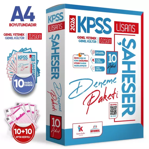 �nformal Yay�nlar� 2026 KPSS GYGK �AHESER T�rkiye Geneli Kurumsal 10lu Dijital ��z�ml� Paket Deneme