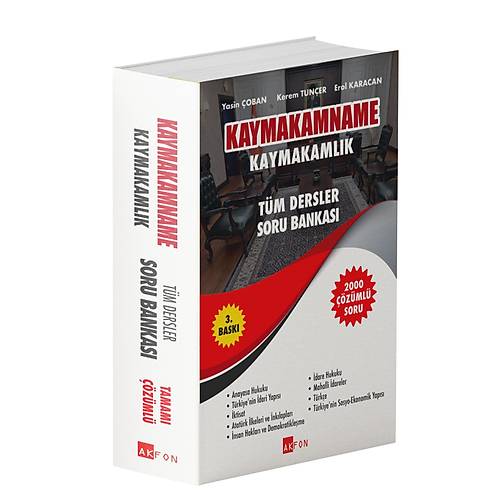 KAYMAKAMNAME Kaymakaml�k Soru Bankas� ��z�ml� 3. Bask� - Yasin �oban Akfon Yay�nlar�