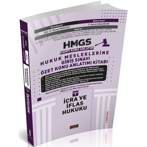 Sava� Yay�nevi HMGS �zet Konu Anlat�m� �cra ve �flas Hukuku �ubat 2026 4. Bask�