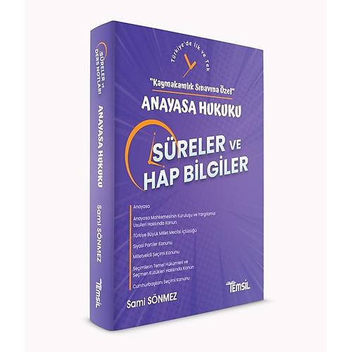 Kaymakamlk Snavna zel SRELER ve HAP BLGLER -Anayasa Hukuku- Sami Snmez Temsil Kitap