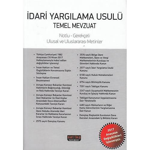SPER FYAT 2017 dari Yarglama Usul Temel Mevzuat Notlu Gerekeli Sava Yaynevi