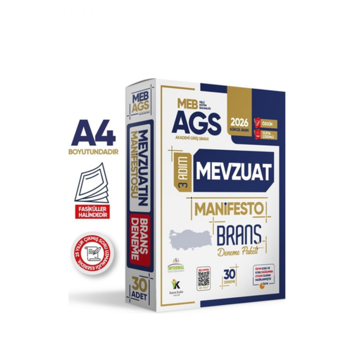2026 MEB AGS 3 Ad�m MEVZUAT Manifesto Bran� Deneme Paketi 30lu Fasik�l Seti �zg�n Dijital ��z�ml� �nformal Yay�nlar�