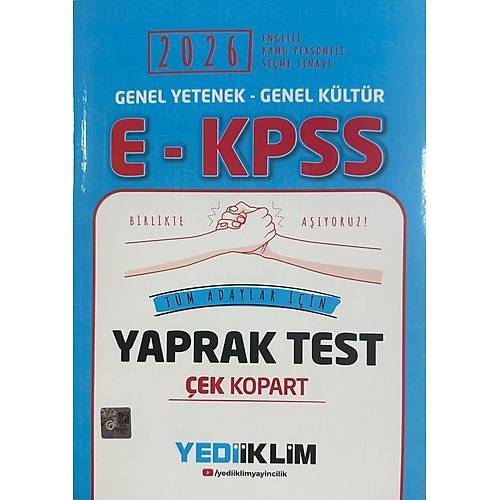 Yediiklim Yay�nlar� 2026 E-KPSS GY-K T�m Adaylar ��in �ek Kopart Yaprak Test