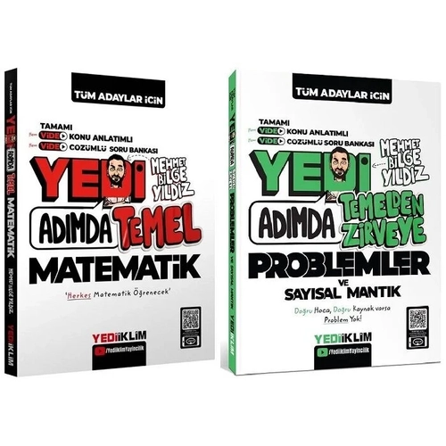 Yediiklim Yay�nlar� KPSS DGS ALES Yedi Ad�mda Temel Matematik Temelden Zirveye Problemler ve Say�sal Mant�k Konu Anlat�ml� Soru Bankas� 2'li Set Mehmet Bilge Y�ld�z