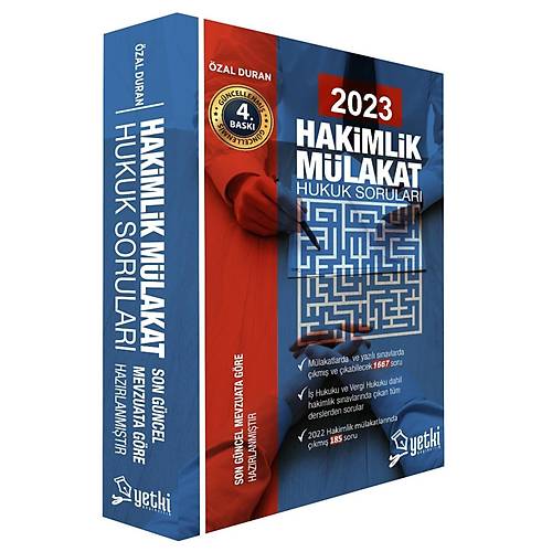 Hakimlik Mülakat Hukuk Soruları Özal Duran Yetki Yayınları 2023