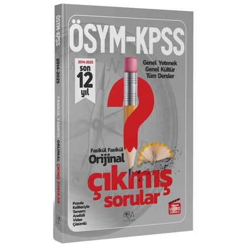 CBA Yay�nlar� 2026 KPSS Genel Yetenek Genel K�lt�r Orijinal Son 12 Y�l ��km�� Sorular Fasik�l ��z�ml� CBA Yay�nlar�