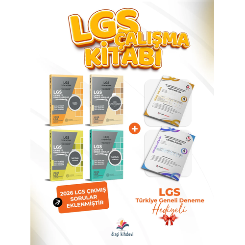 Dizgi Kitap 2027 MEB LGS Say�sal - S�zel �al��ma Kitab� ��km�� Sorular ve �rnek Sorular 4'l� Set - LGS TG Deneme Hediyeli