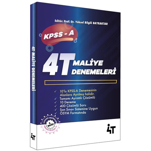 4T Yaynlar KPSS A Grubu Maliye 10 Deneme zml