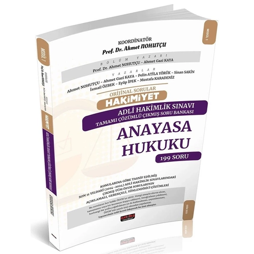 Sava� 2025 HAK�M�YET Adli Hakimlik Anayasa Hukuku Orijinal ��km�� Soru Bankas� ��z�ml� - Ahmet Nohut�u Sava� Yay�nlar�
