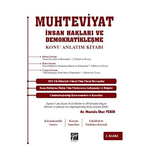 Muhteviyat nsan Haklar ve Demokratikleme Konu Anlatm Kitab Gazi Kitabevi Yaynlar 2021