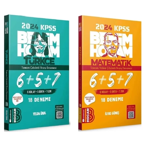 Benim Hocam Yaynlar 2024 KPSS Trke+Matematik 36 Deneme 2'li Set