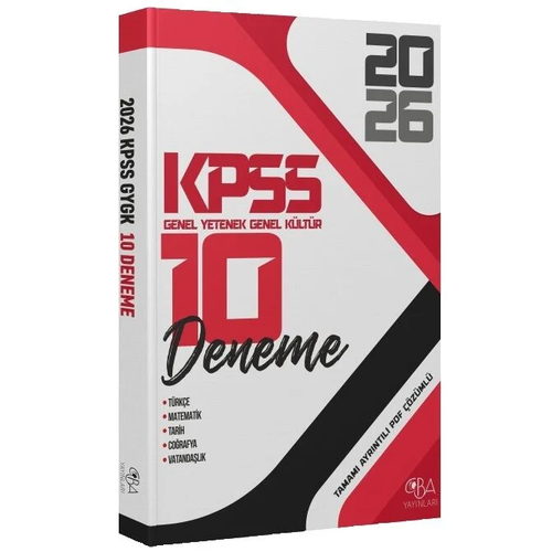 CBA Yay�nlar� 2026 KPSS Genel Yetenek Genel K�lt�r 10 Deneme ��z�ml�