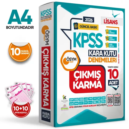 �nformal Yay�nlar� 2026 KPSS Genel K�lt�r Genel Yetenek �SYM ��km�� Karma Kara Kutu 10'lu Deneme Dijital ��z�ml�