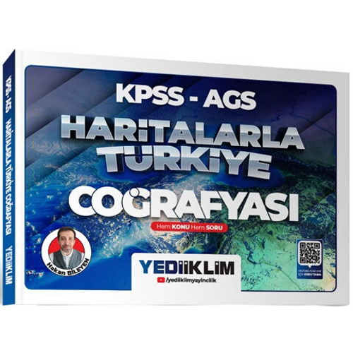 Yediiklim Yay�nlar� 2026 KPSS AGS Haritalarla T�rkiye Co�rafyas� Hem Konu Hem Soru Hakan Bileyen