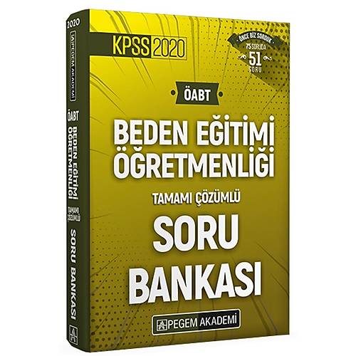 Pegem 2020 ABT Beden Eitimi retmenlii Soru Bankas zml Pegem Akademi Yaynlar