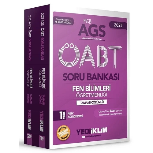 Yediiklim 2025 �ABT MEB-AGS Fen Bilimleri ��retmenli�i Soru Bankas� ��z�ml� Mod�ler Set Yediiklim Yay�nlar�