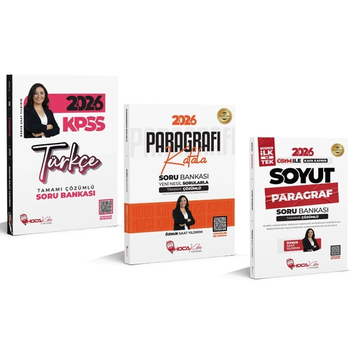 Hoca Kafas� 2026 KPSS T�rk�e + Paragraf Soru Bankas� 3 l� Set - �znur Saat Y�ld�r�m Hoca Kafas� Yay�nlar�
