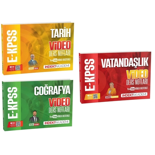 �ndeks Akademi 2026 EKPSS Tarih + Co�rafya + Vatanda�l�k Video Ders Notlar� 3 l� Set �ndeks Akademi Yay�nc�l�k