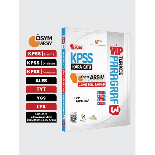 2026 KPSS T�rk�enin Kara Kutusu PARAGRAF 3 V�P �SYM ��km�� Soru Havuzu Bankas� Dijital ��z�ml�