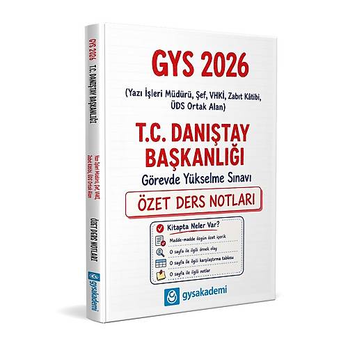 Data Yay�nlar� T.C. Dan��tay Ba�kanl��� GYS  �zet Ders Notlar�