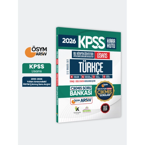 2026 FULL Lisans KPSS Lisans T�rk�e Kara Kutu �SYM ��km�� Soru Bankas� Son 15 Y�l(Sadece Lisans)