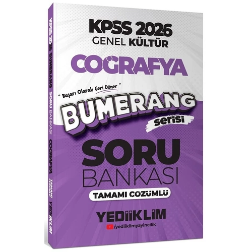Yediiklim Yay�nlar� 2026 KPSS Genel K�lt�r Bumerang Co�rafya Tamam� ��z�ml� Soru Bankas�