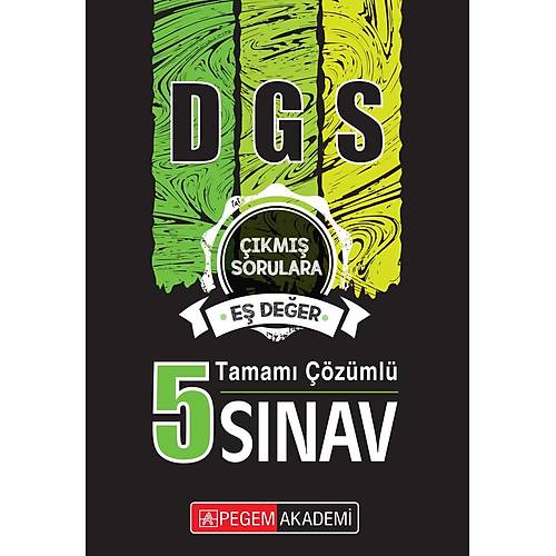 Pegem 2019 DGS 5 Deneme Snav zml Pegem Akademi Yaynlar