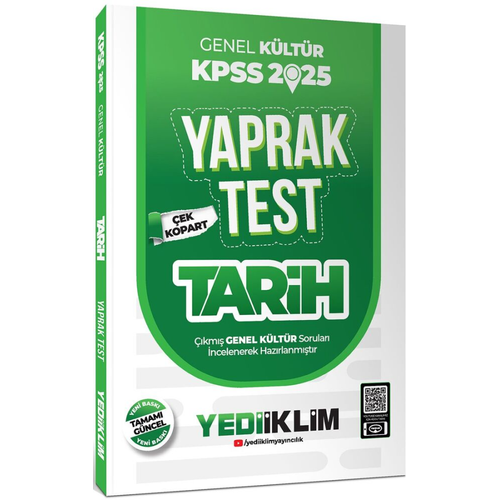 Yediiklim Yay�nlar� 2025 KPSS Genel K�lt�r Tarih �ek Kopart Yaprak Test