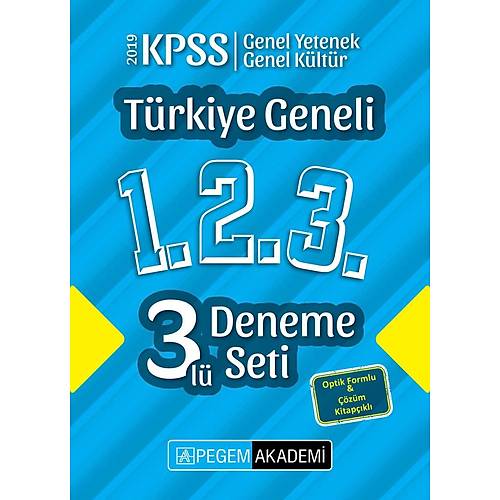 2019 KPSS Genel Yetenek Genel Kltr Trkiye Geneli Deneme (1.2.3) 3`l Deneme Seti
