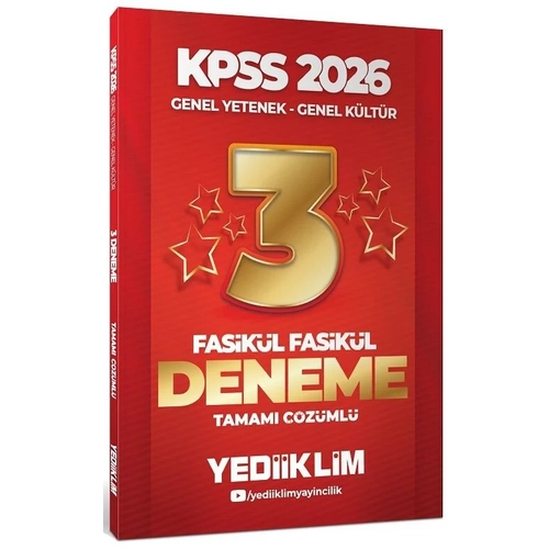 Yediiklim 2026 KPSS Genel Yetenek Genel K�lt�r 3 Y�ld�z Deneme ��z�ml� Yediiklim Yay�nlar�