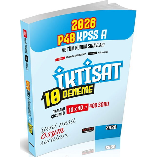 Sava� Yay�nlar� 2026 P48 KPSS A Grubu �ktisat 10 Deneme Tamam� ��z�ml� Mustafa Karadeniz, Hakan �ay Sava� Yay�nevi