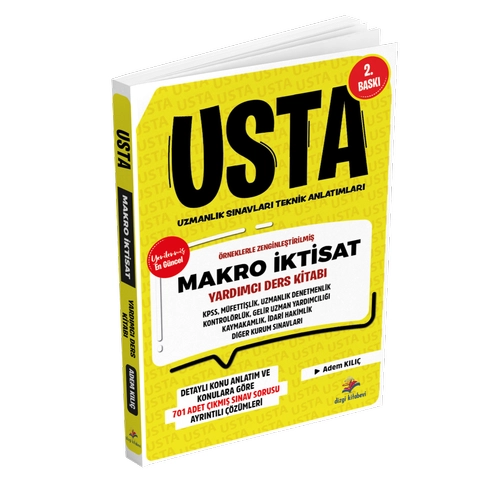 Dizgi Kitap 2025 Usta Makro �ktisat Konu Anlat�m� ve Konular�na G�re Tasnif Edilmi� Tamam� ��z�ml� ��km�� S�nav Sorular� 2. Bask� Adem K�l��