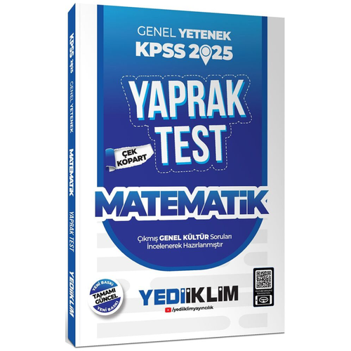 Yediiklim Yay�nlar� 2025 KPSS Genel Yetenek Matematik �ek Kopart Yaprak Test