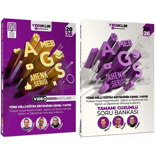 Yediiklim 2026 MEB-AGS Trk Milli Eitim Sisteminin Genel Yaps Video Ders Notlar + Soru Bankas 2 li Set Ahenk Serisi Yediiklim Yaynlar