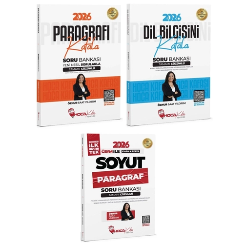 Hoca Kafas� 2026 KPSS TYT ALES DGS Paragraf� + Dil Bilgisi Kafala Soyut Soru Bankas� 3 l� Set - �znur Saat Y�ld�r�m Hoca Kafas� Yay�nlar�