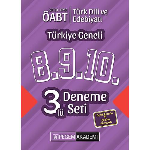 Pegem 2019 ABT Trk Dili ve Edebiyat retmenlii Trkiye Geneli 3 Deneme (8.9.10) Pegem Akademi Yaynlar