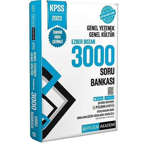 2023 KPSS Genel Yetenek Genel Kültür Ezberbozan 3000 Soru Bankası Pegem Yayınları