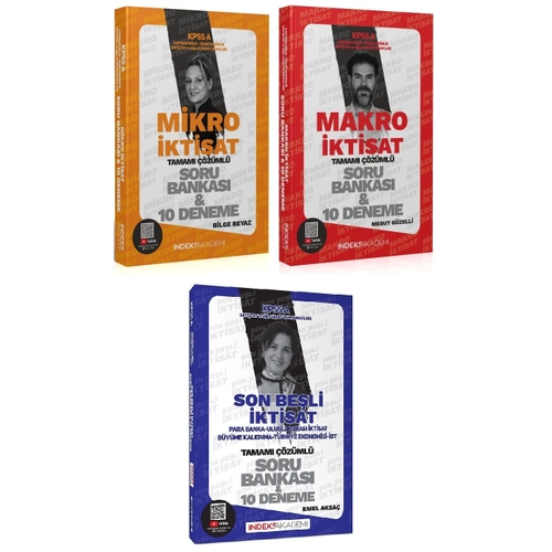 �ndeks Akademi 2025 KPSS A Grubu Mikro + Makro + �ktisat Son Be�li Soru Bankas� 3 l� Set �ndeks Akademi Yay�nc�l�k