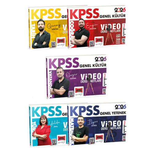 Yarg� Yay�nlar� 2026 KPSS Genel K�lt�r Genel Yetenek T�m Dersler Video Ders Notlar� Seti (5 Kitap)